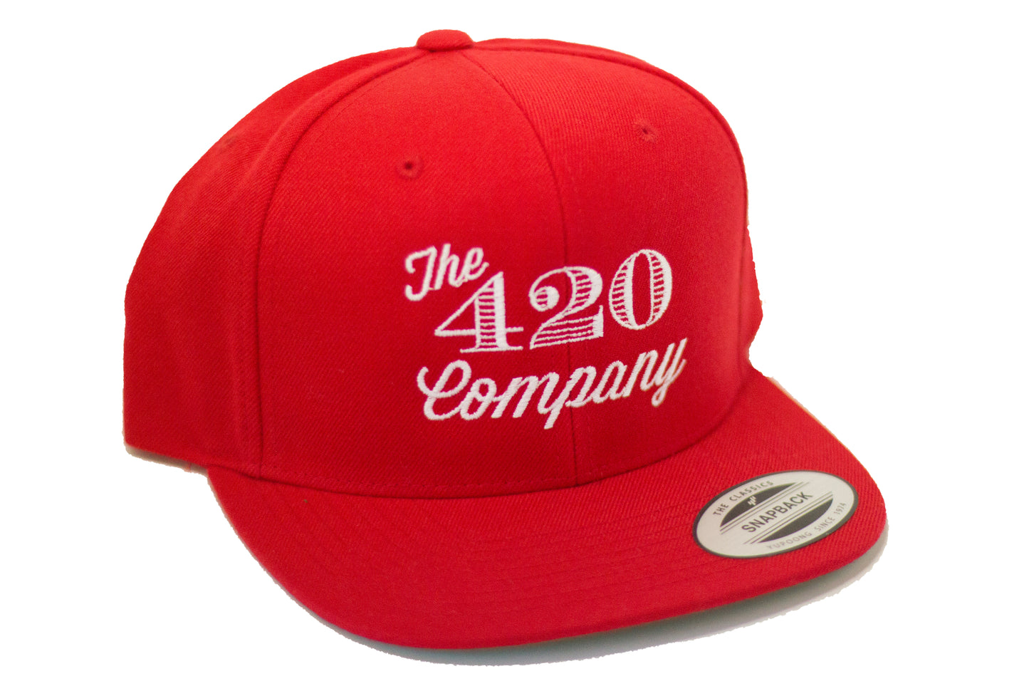 Red w/ White 420 Snapback Hat